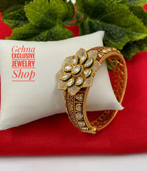 Designer Geru Polish Kundan Bracelet For Woman By Gehna Shop Bracelets