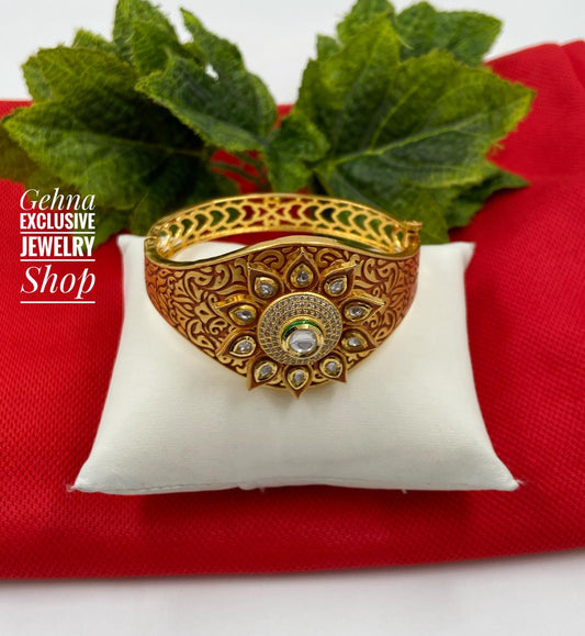 Designer Gheru Polish Kundan Bracelet For Ladies Bracelets