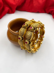 Designer Gold Plated Antique Golden Bangles For Ladies By Gehna Shop Antique Golden Bangles