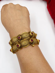 Designer Gold Plated Antique Golden Bangles For Ladies By Gehna Shop Antique Golden Bangles