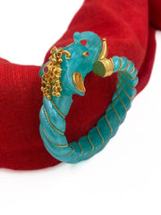Designer Gold Plated Blue Elephant Head Kada Bracelet For Women By Gehna Shop Bracelets