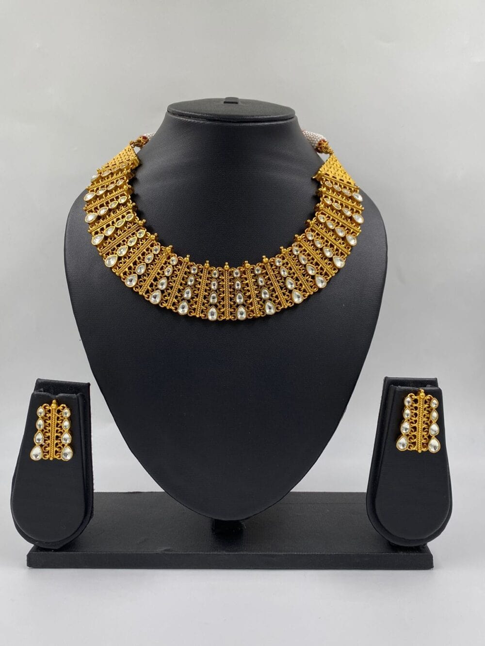 Designer Gold Plated Golden Kundan Necklace Set For Wedding By Gehna Shop Kundan Necklace Sets