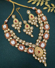 Designer Gold Plated Kundan Bridal Necklace Set For Ladies By Gehna Shop Bridal Necklace Sets