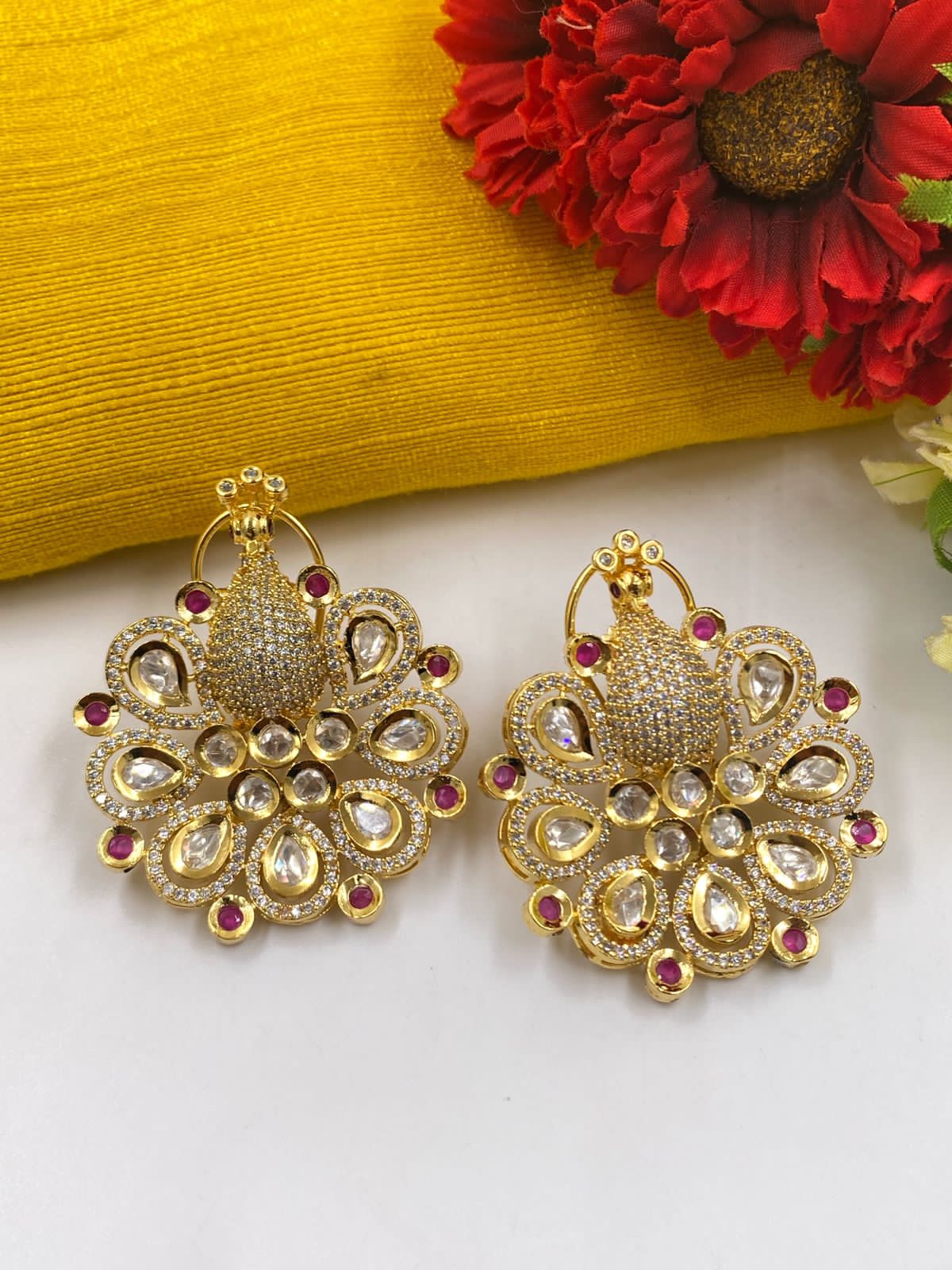 Buy White  Rose Gold Earrings for Women by Priyaasi Online  Ajiocom