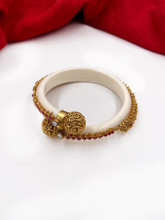 Designer Gold Plated Royal Look Bangle With Ghungroo By Gehna Shop Bracelets