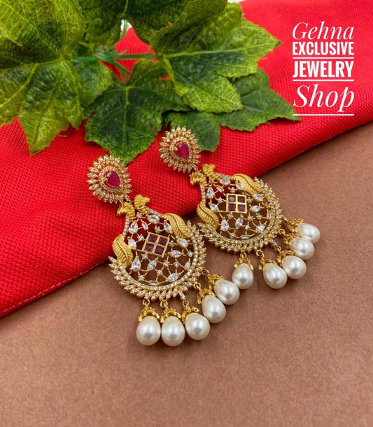 Buy P.N.Gadgil Jewellers Gold Peacock Crest Stud Earrings Online At Best  Price @ Tata CLiQ