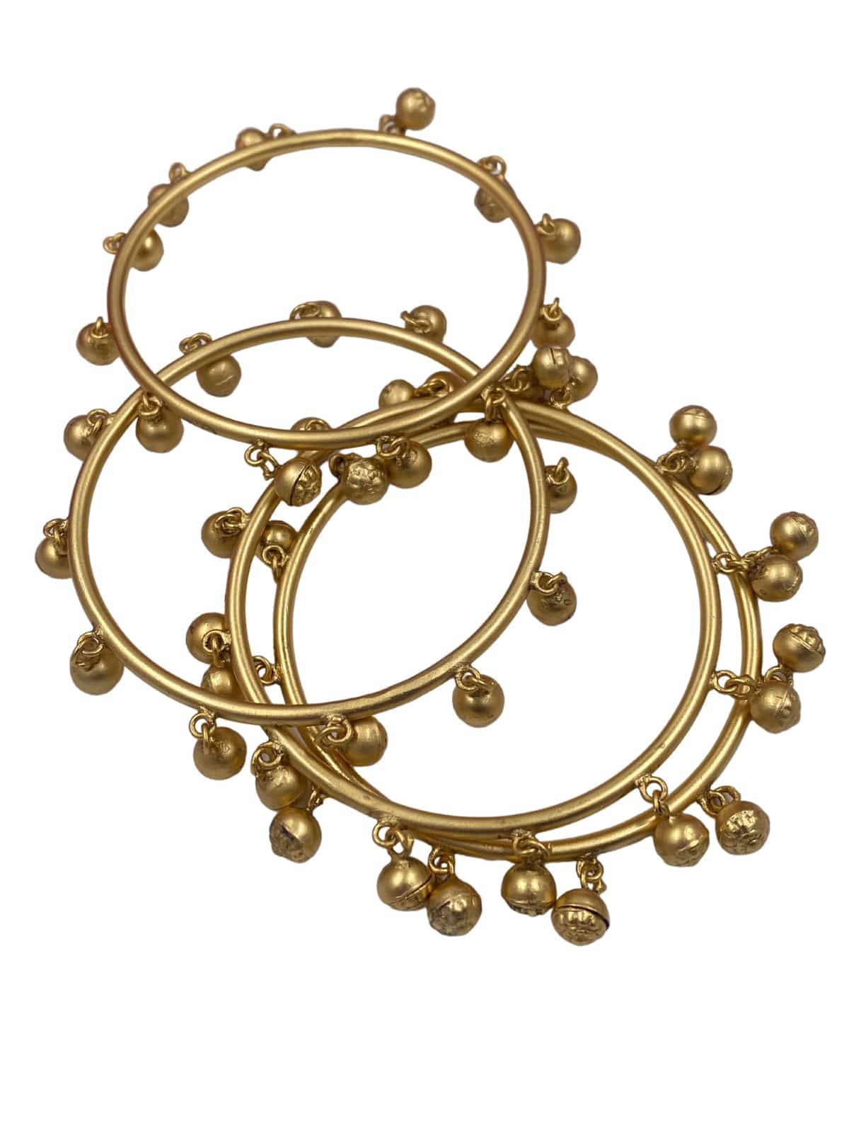 Designer Golden Ghungroo Bangles By Gehna Shop (Set Of 4) Antique Golden Bangles