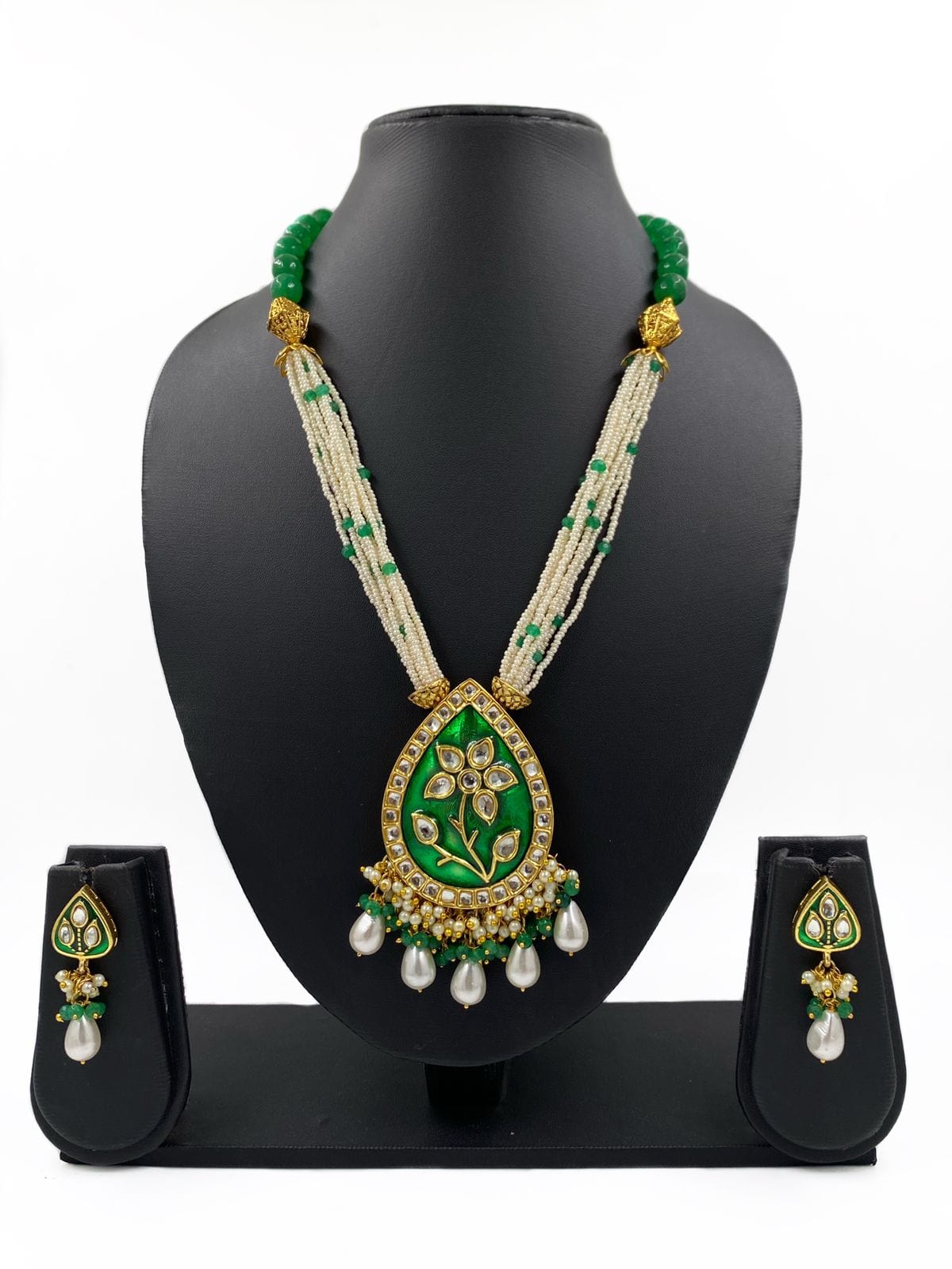 Designer Green Meenakari Necklace Set For Ladies By Gehna Shop Meenakari Necklace Sets