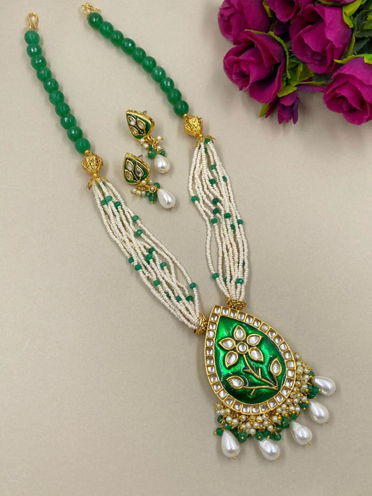 Designer Green Meenakari Necklace Set For Ladies By Gehna Shop Meenakari Necklace Sets