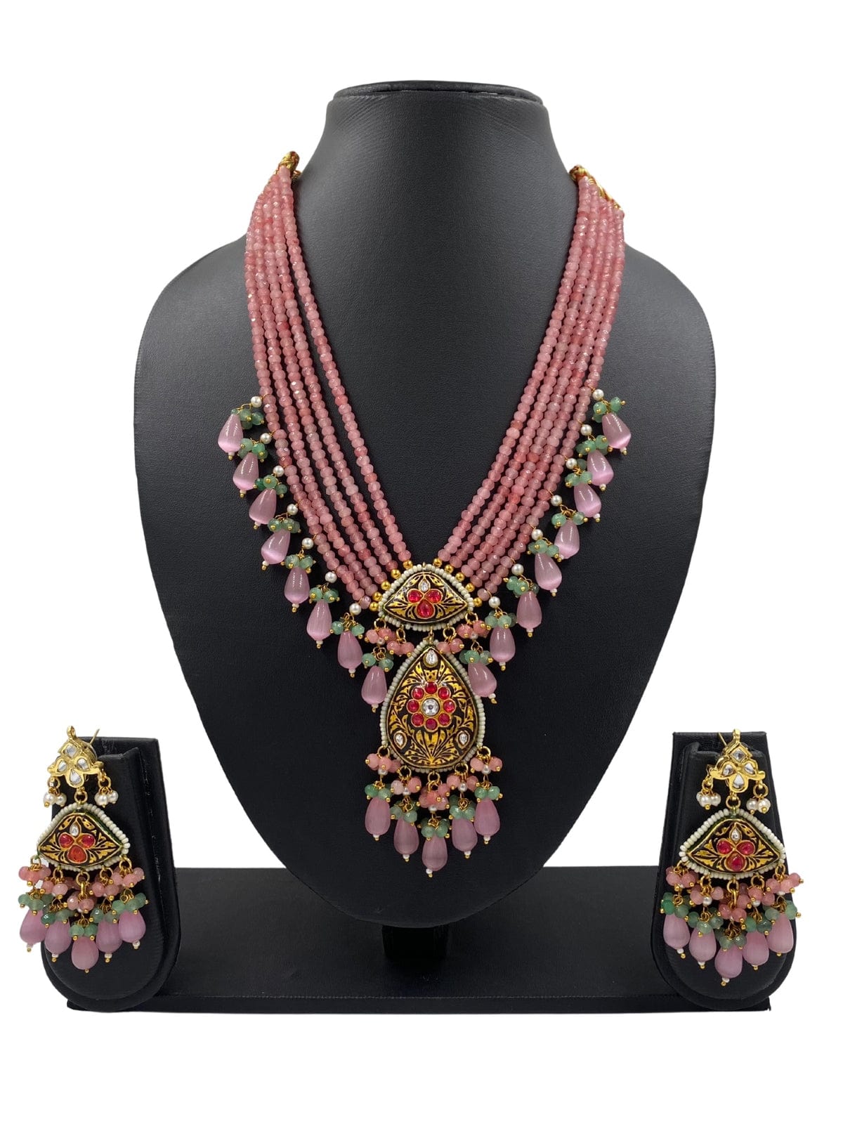 Designer Handcrafted Fine Meenakari Long Necklace Sets For Weddings Meenakari Necklace Sets