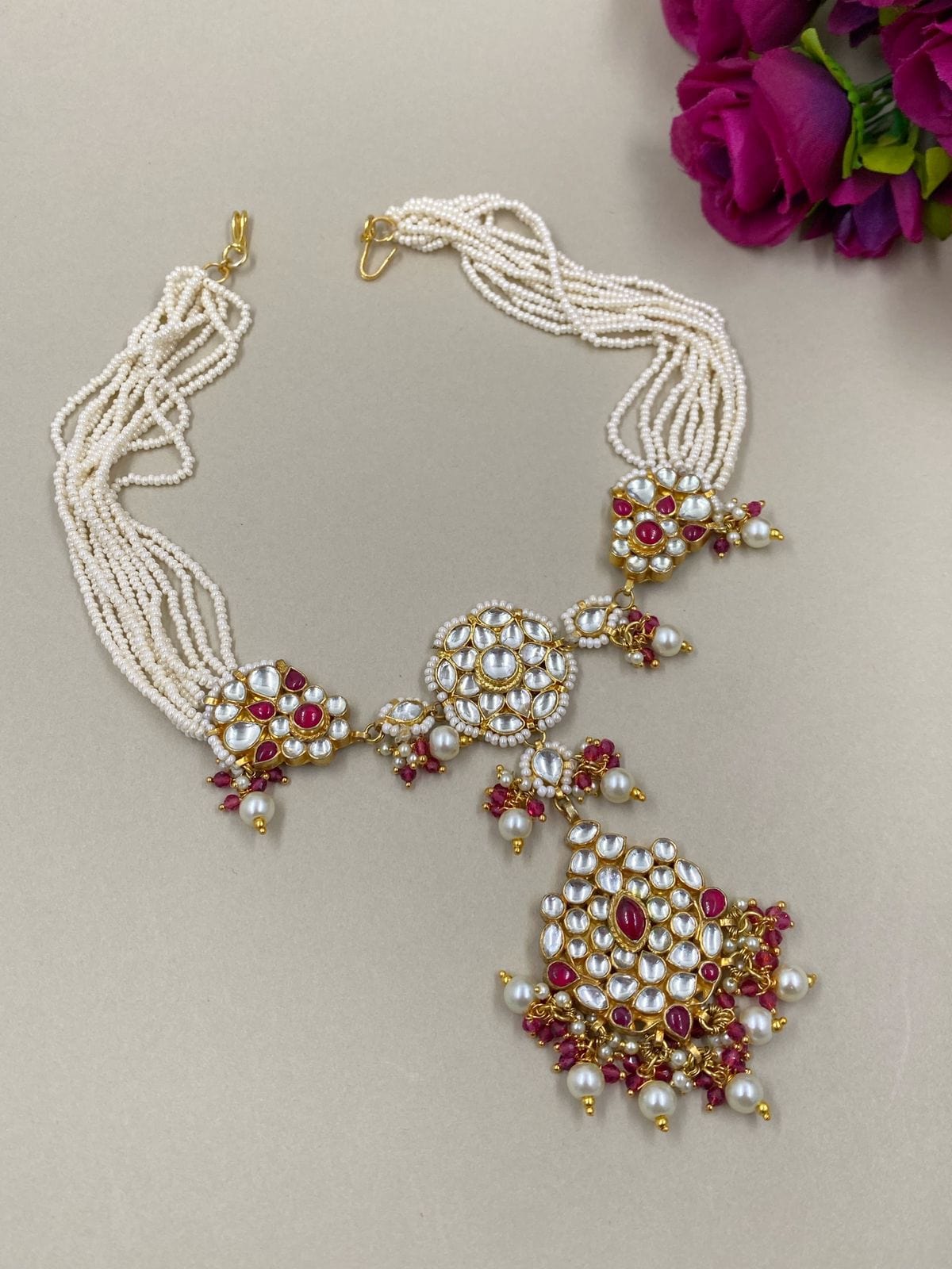 Designer Handcrafted Jadau Sheeshphool For Women By Gehna Shop Kundan Necklace Sets