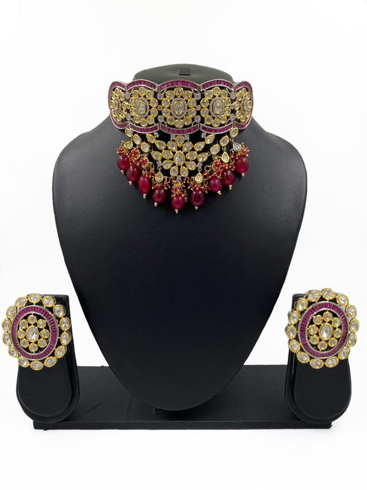 Ruby Color Kundan Bridal Choker Set 18640 – Dazzles Fashion and Costume  Jewellery