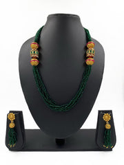 Designer Handcrafted Multilayered Green Hydro Beads Necklace By Gehna Shop Beads Jewellery