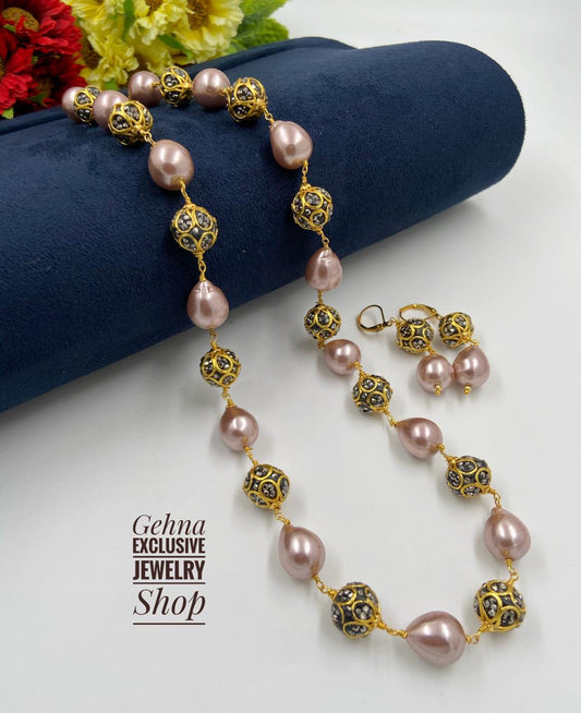 Buy Half Pearl Necklace, Real Pearl Necklace, Seed Bead Necklace, Dainty Pearl  Necklace Online in India - Etsy