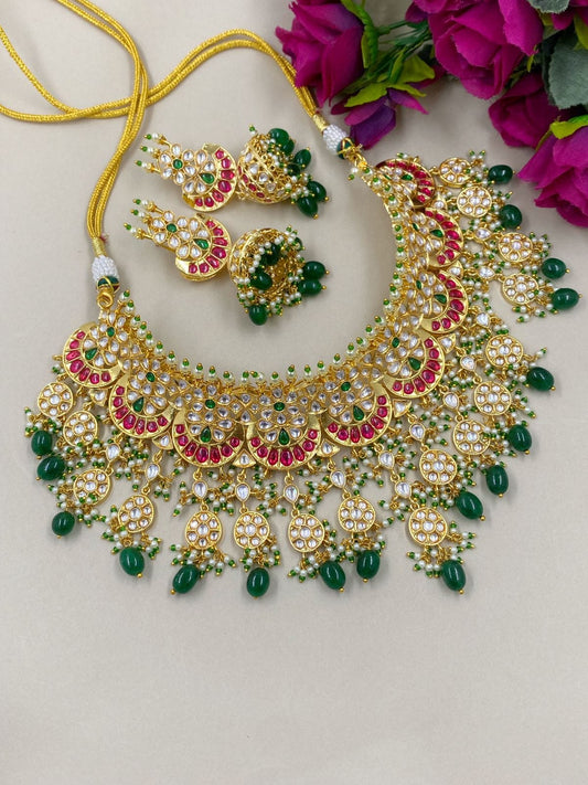 Designer Heavy Quality Polki Kundan Bridal Jewellery Necklace Set By Gehna Shop Bridal Necklace Sets