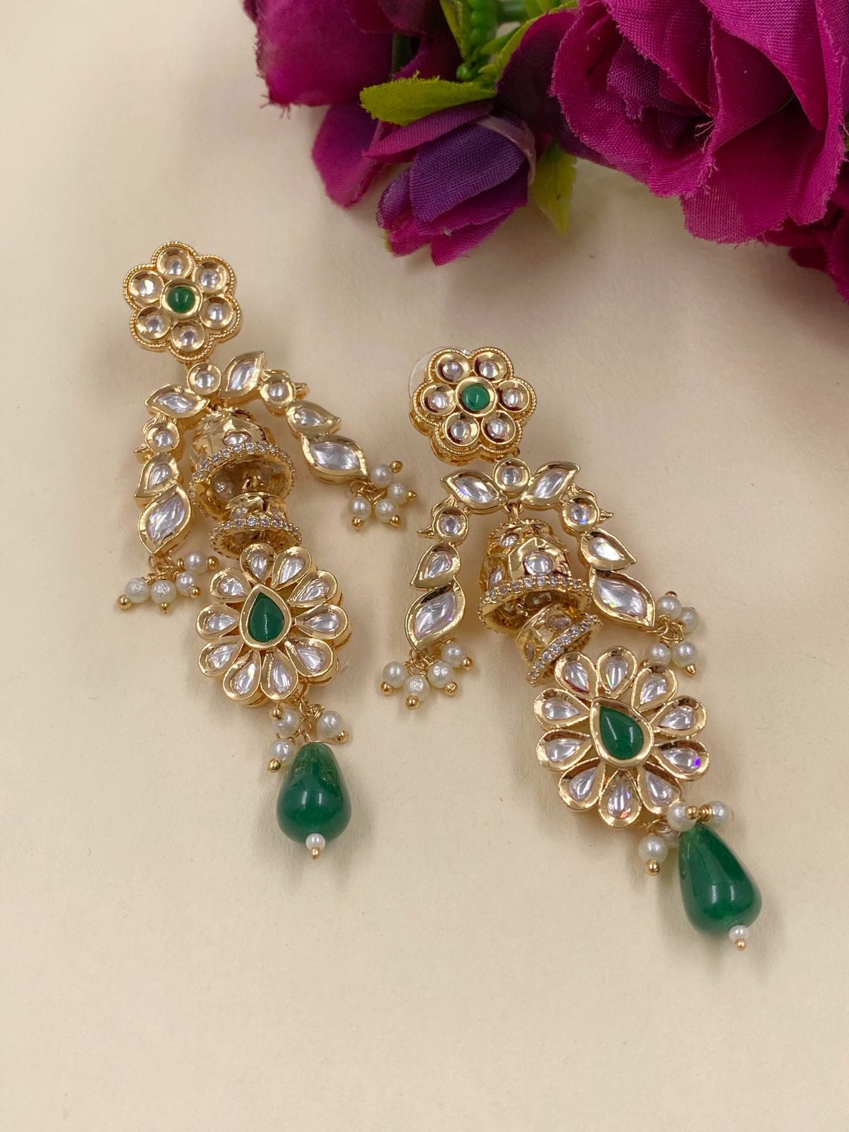 Rajasthani Jewellery Rajputi Jadau Earrings