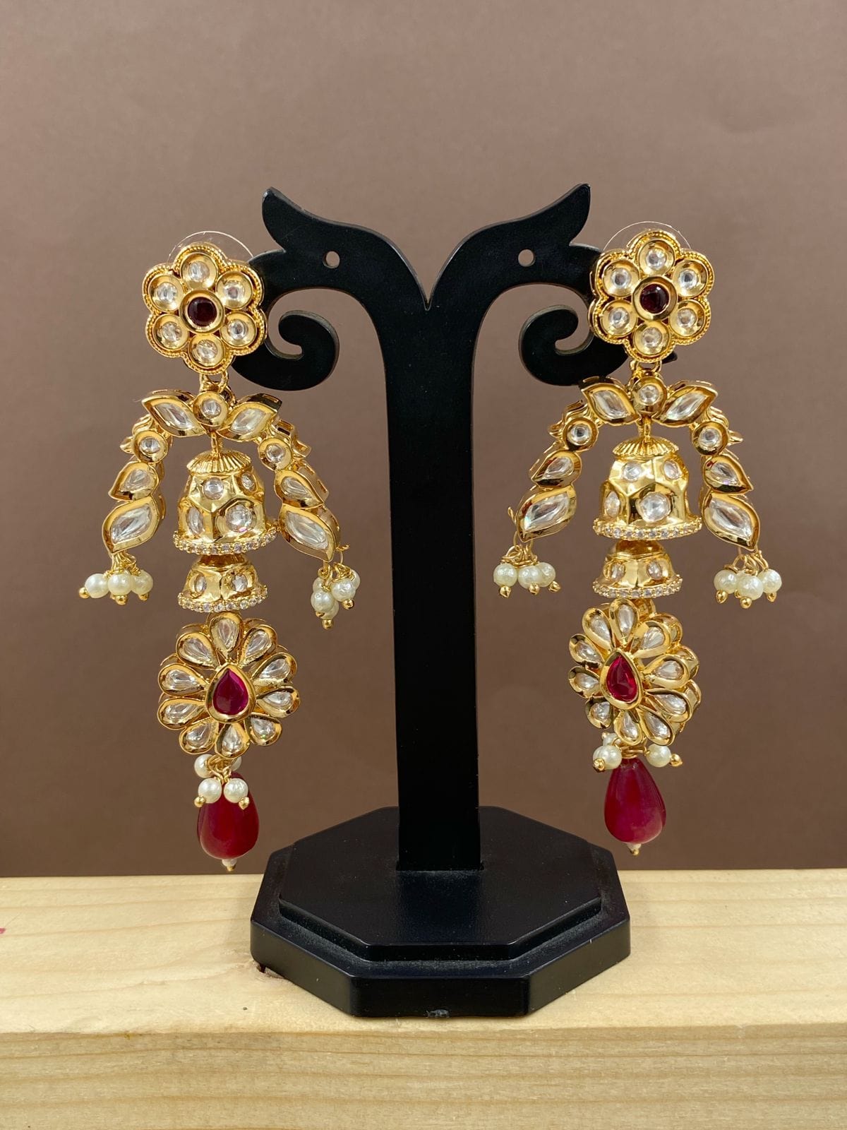 Designer Light Weight Kundan Jhumka Earrings For Women Earrings
