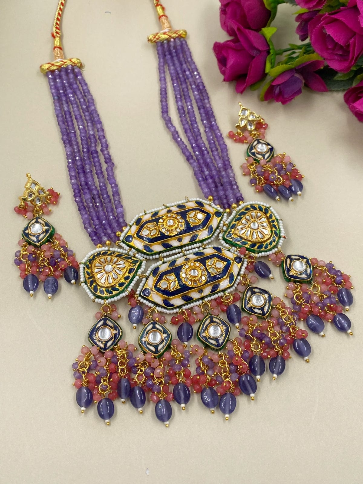 Designer Modern Look Meenakari Bridal Jewellery Necklace Sets Meenakari Necklace Sets