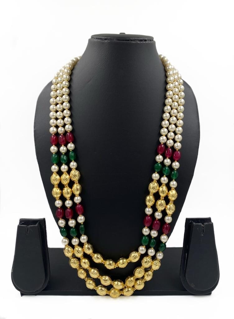 Designer Multi Color Beaded Pearls Necklace Mala For Grooms By Gehna Shop Beads Jewellery