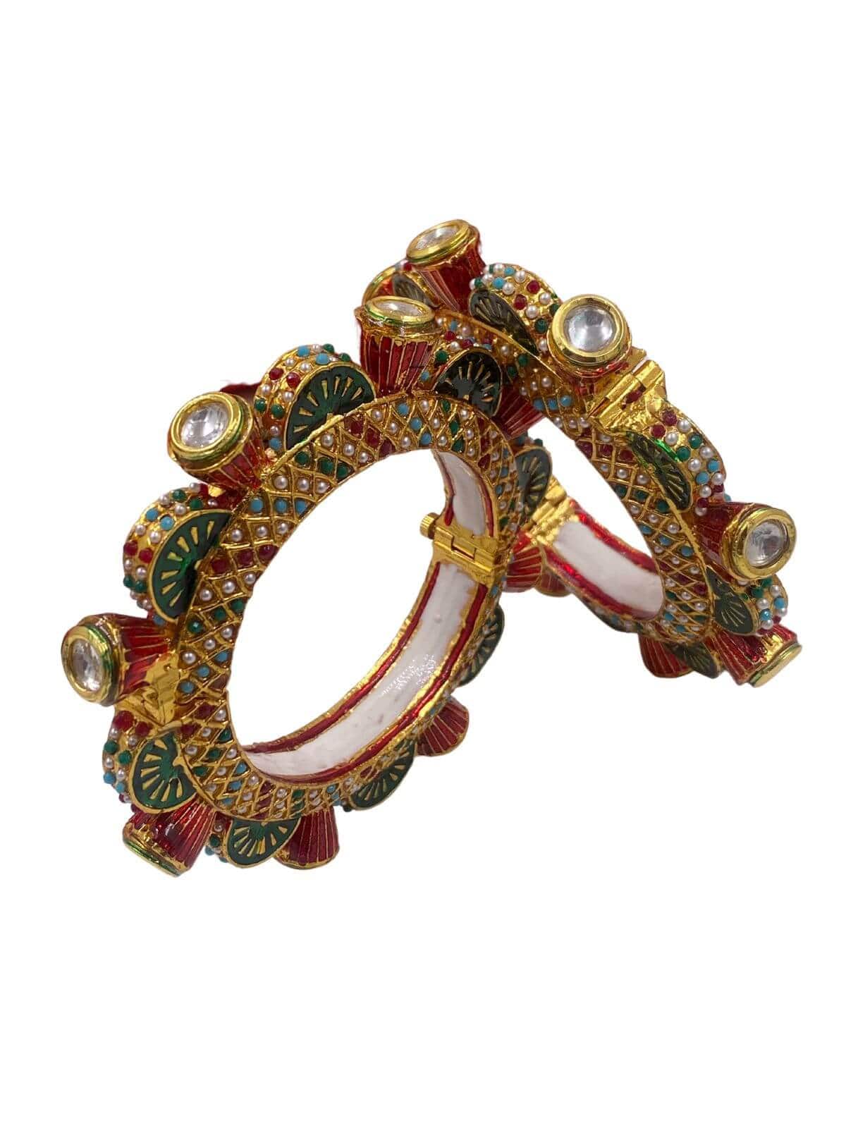 Designer Multi Color Enamel Work Gokhru Pacheli Wedding Kada Bangles Bangles