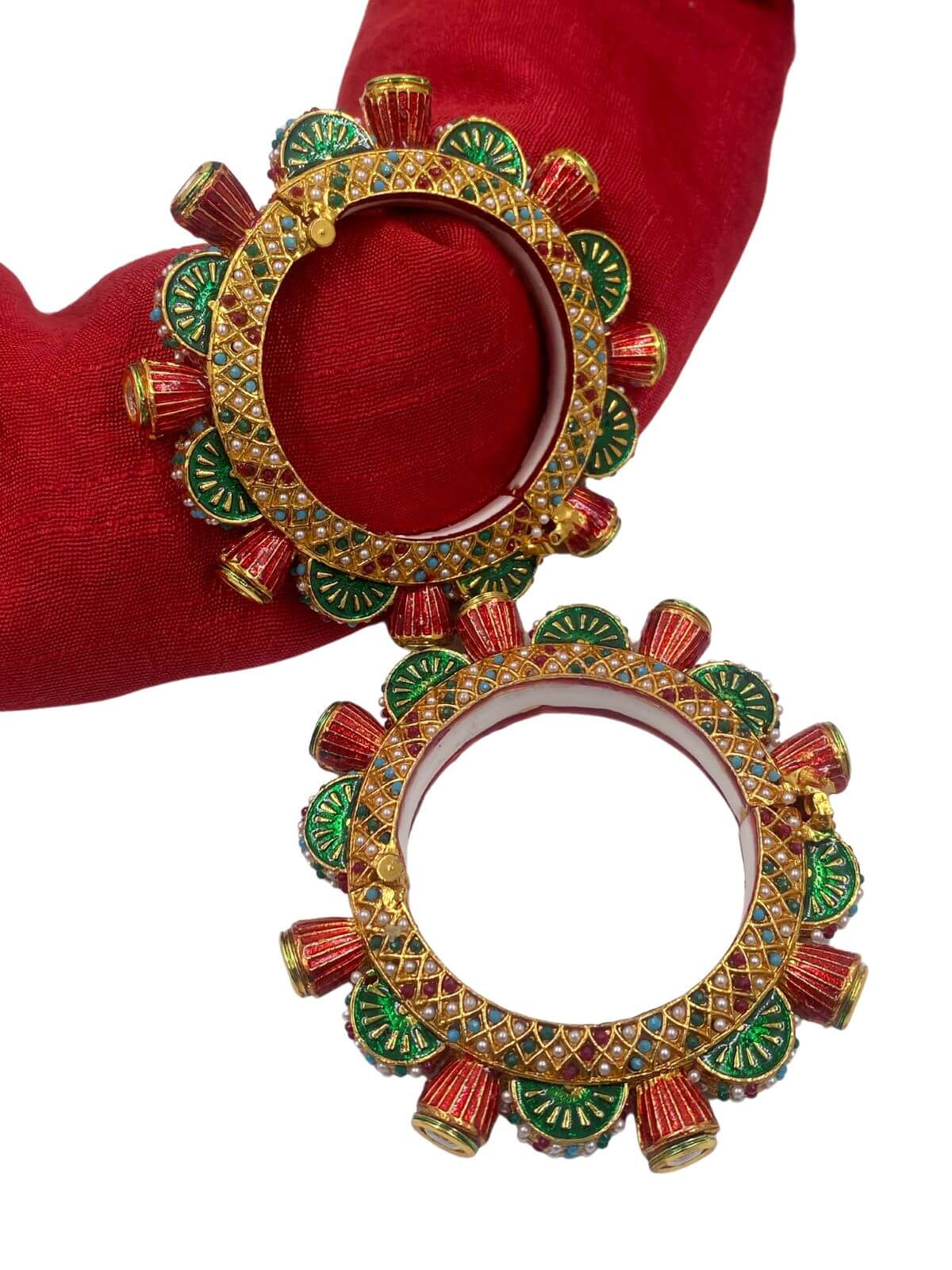 Designer Multi Color Enamel Work Gokhru Pacheli Wedding Kada Bangles Bangles