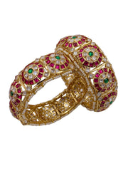 Designer Multi Color Jadau Kundan Bangles For Women Antique Golden Bangles