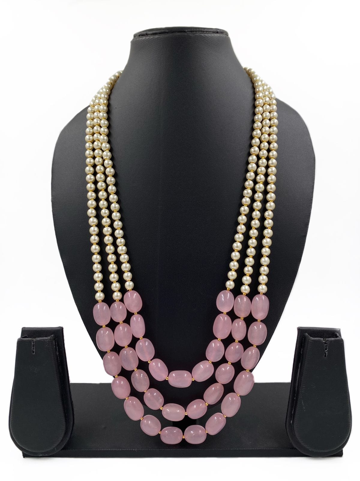 Designer Multi Layered Beaded Pearls And Stones Necklace Mala By Gehna Shop Beads Jewellery