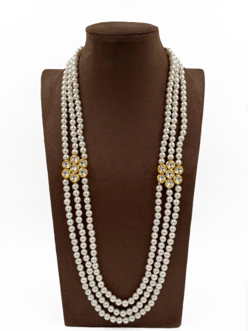 Designer Multi Layered Beaded Shell Pearls And Kundan Mala For Men And Women Beads Jewellery