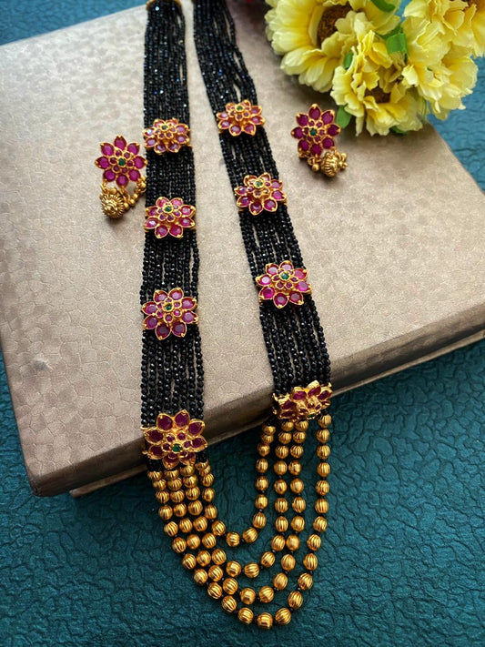 Latest Black Beads Mangalsutra Handmade Buy Online – Gehna Shop