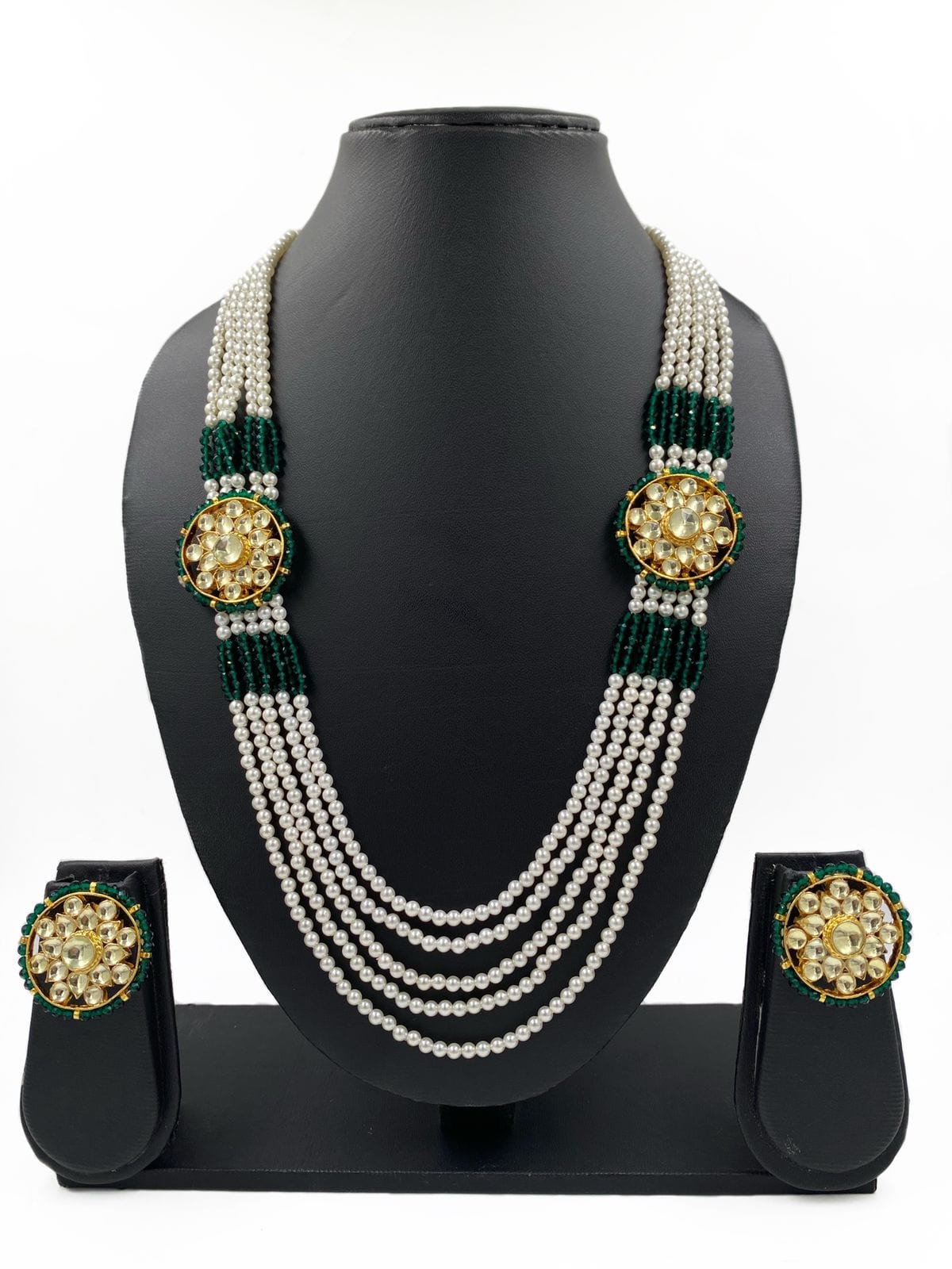 Designer Multi Layered Long Kundan And Pearl Necklace For Women By Gehna Shop Beads Jewellery