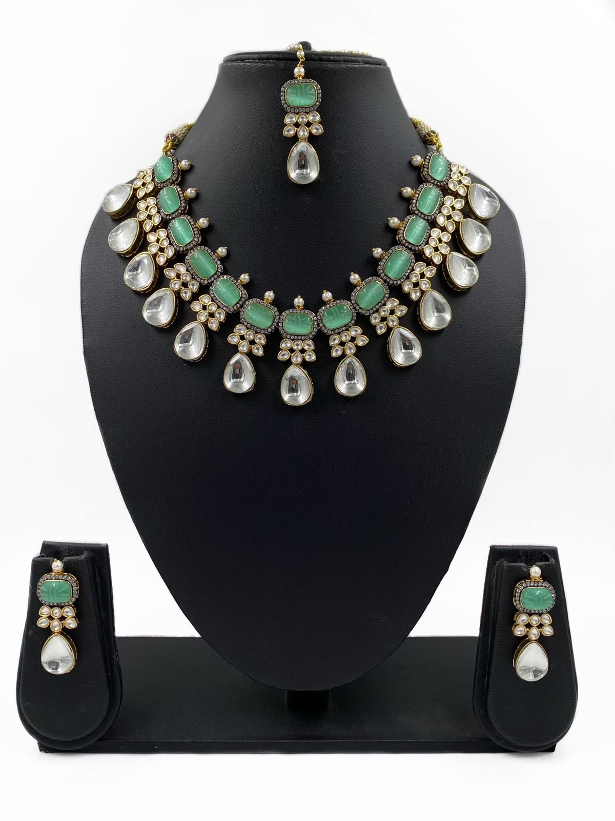 Designer Polki Necklace Set For Weddings By Gehna Shop Victorian Necklace Sets