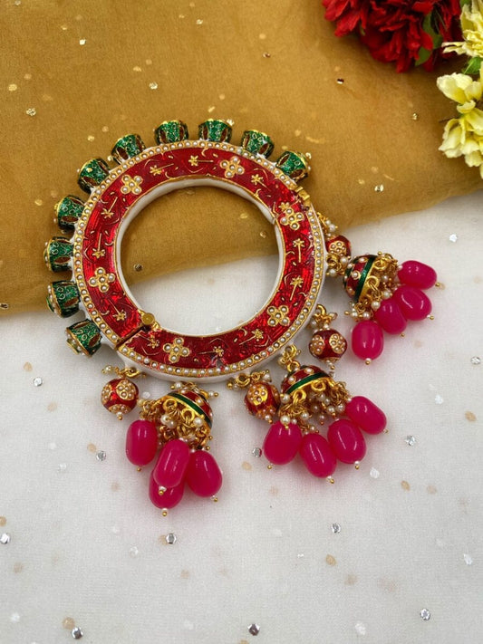 Designer Rajasthani Multi Color Meenakari Pacheli Openable Kada For Women(1pc)
