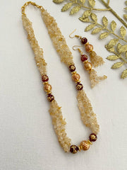Designer Semi Precious Citrine Beaded Necklace By Gehna Shop Beads Jewellery