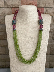Designer Semi Precious Green Paridot Beads Necklace By Gehna Shop Beads Jewellery