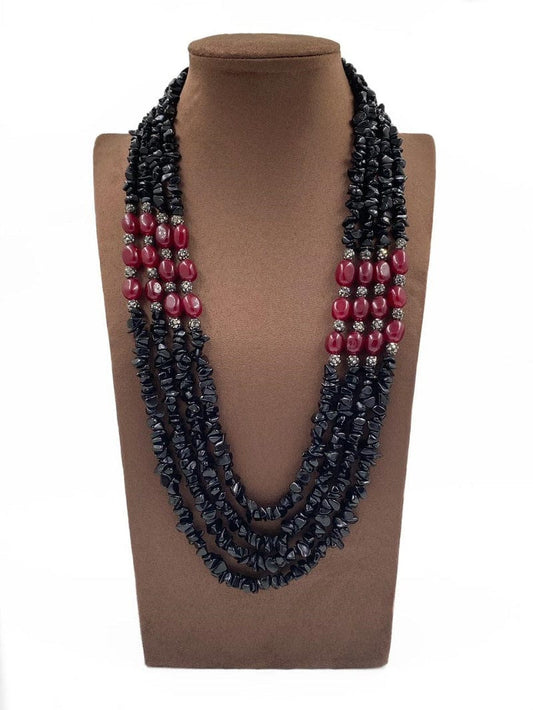 Hadiza , Elegant Double layer semi precious Bead / Onyx Necklace for W –  www.soosi.co.in