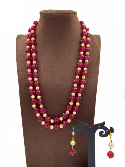 Beautiful Beaded Design Necklace - South Indian Temple Jewellery | Arjunazz