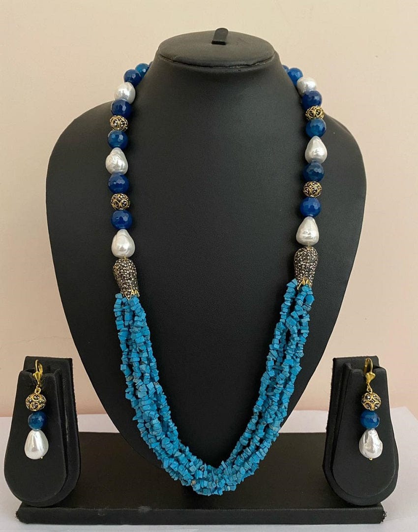 Designer Semi Precious Turquoise Beads Necklace For Women By Gehna Shop Beads Jewellery