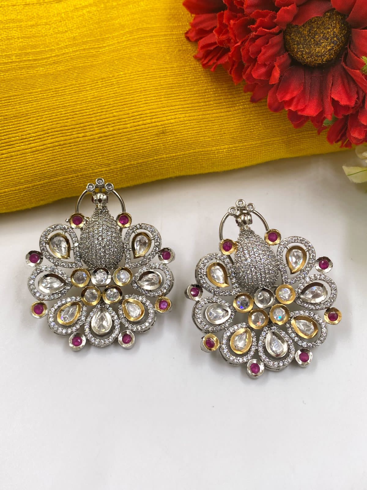 Silver and 14 Karat Handmade Stud Earrings – Kelli Jewelry
