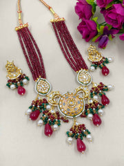 Designer Statement Look Meenakari Jewellery Necklace Set By Gehna Shop