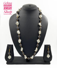 Designer Tumbled Shape Shell Pearls Fashionable Beaded Necklace For Woman Beads Jewellery