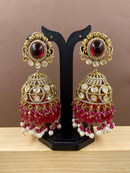 Ruby Jhumkas: Shop for Stunning Ruby Jhumka Earrings Online – The Jewelbox