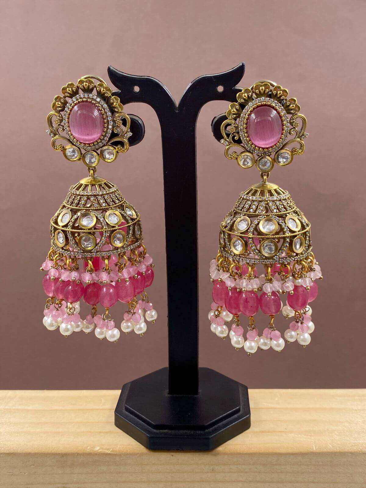 Designer Victorian AD And Kundan Jhumka Earrings For Weddings Jhumka earrings