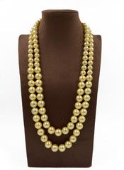 Double Layered Golden Shell Pearls Beaded Necklace For Women By Gehna Shop Beads Jewellery