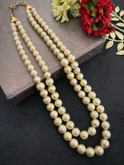 Double Layered Golden Shell Pearls Beaded Necklace For Women By Gehna Shop Beads Jewellery