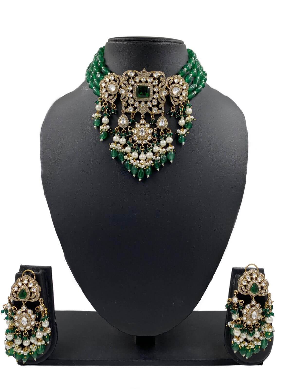 Eleena Stunning Victorian Polki Choker Necklace Set For Weddings By Gehna Shop Victorian Necklace Sets