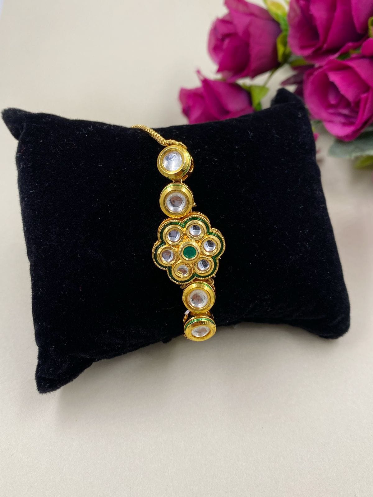 Ethnic Adjustable Kundan Bracelet For Weddings By Gehna Shop Bracelets