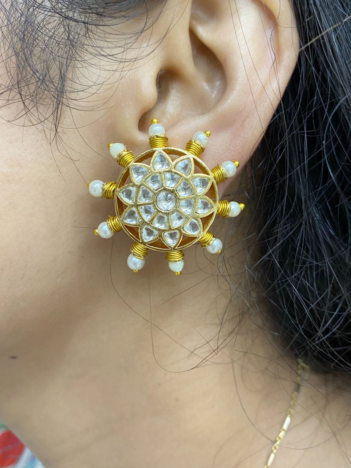 Ethnic Designer Gold Earrings