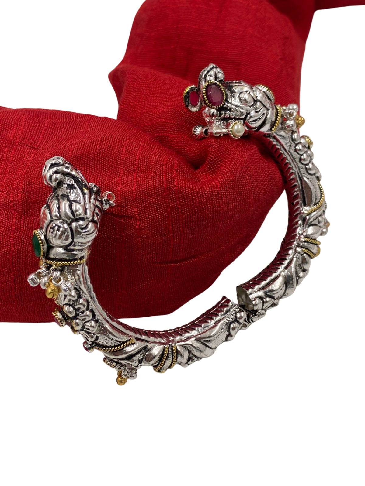 Ethnic Silver Plated Elephant Head Silver Kada Bangle For Women Bracelets