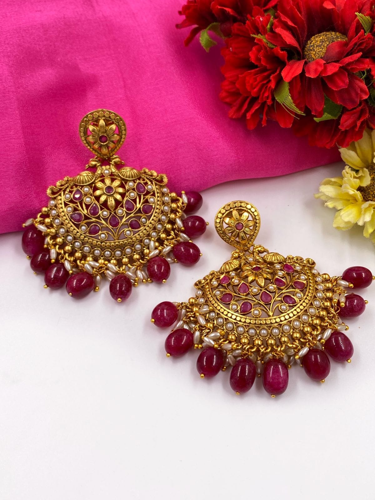 Buy 22Kt Chandbali Design Gold Earrings 74JL1274 Online from Vaibhav  Jewellers