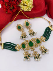 Exclusive Green Choker Kundan Necklace Set For Weddings By Gehna Shop Choker Necklace Set